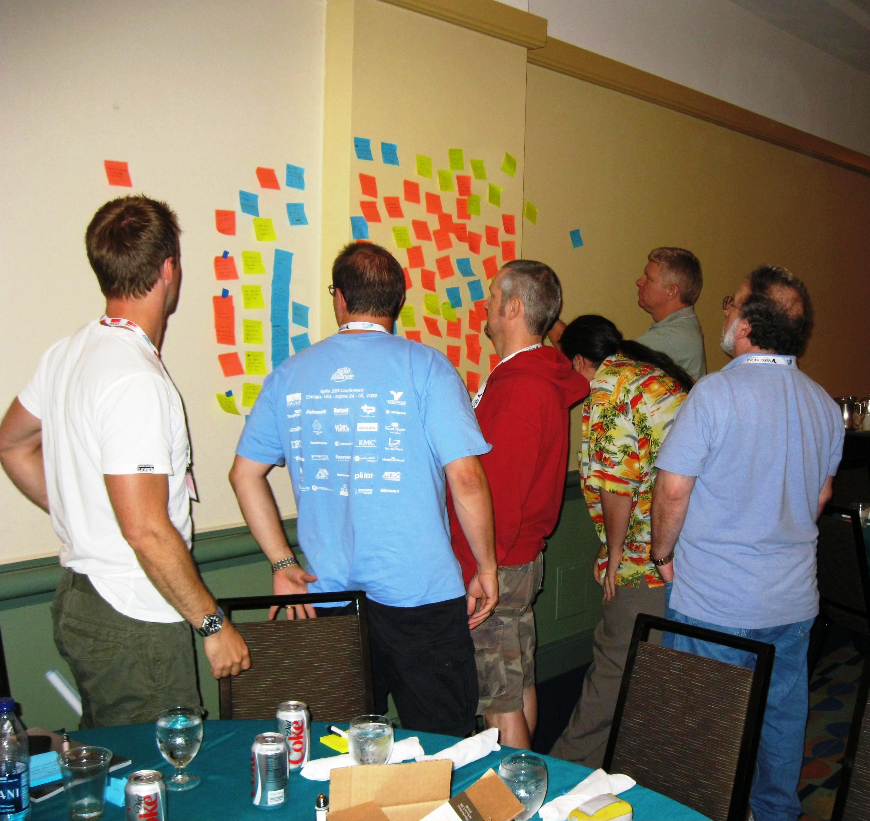 A team reviews and priorities the issues uncovered during a retrospective.
